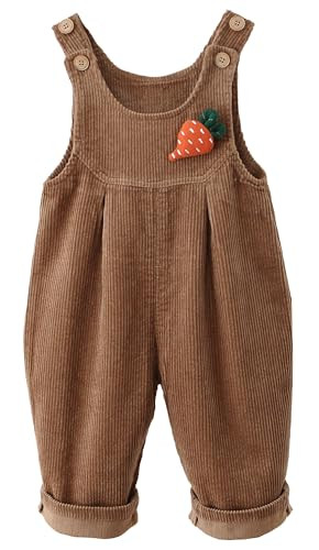 Happy Cherry Toddler Baby Boy Girls Fall Suspender Overalls Solid Bib Corduroy Pants with Pockets One-Piece Winter Outfits Brown Radish 3-4T | Amazon (US)