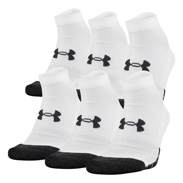 Adult Under Armour Performance Tech Low Low Socks Medium White/Grey 6 Packs | Scheels