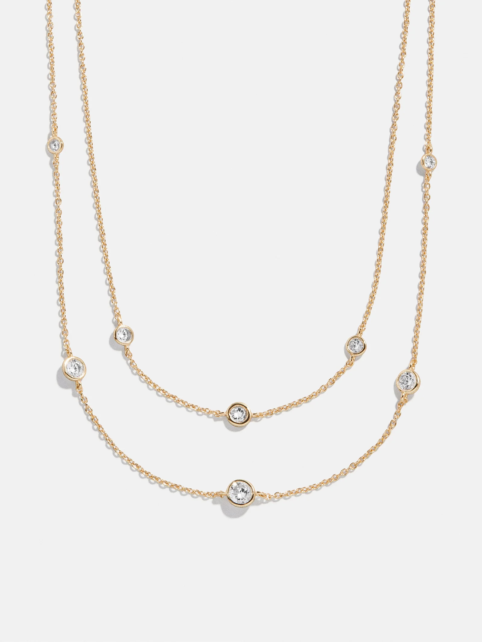 Cierra 18K Gold Layered Necklace - Gold/Pavé | BaubleBar