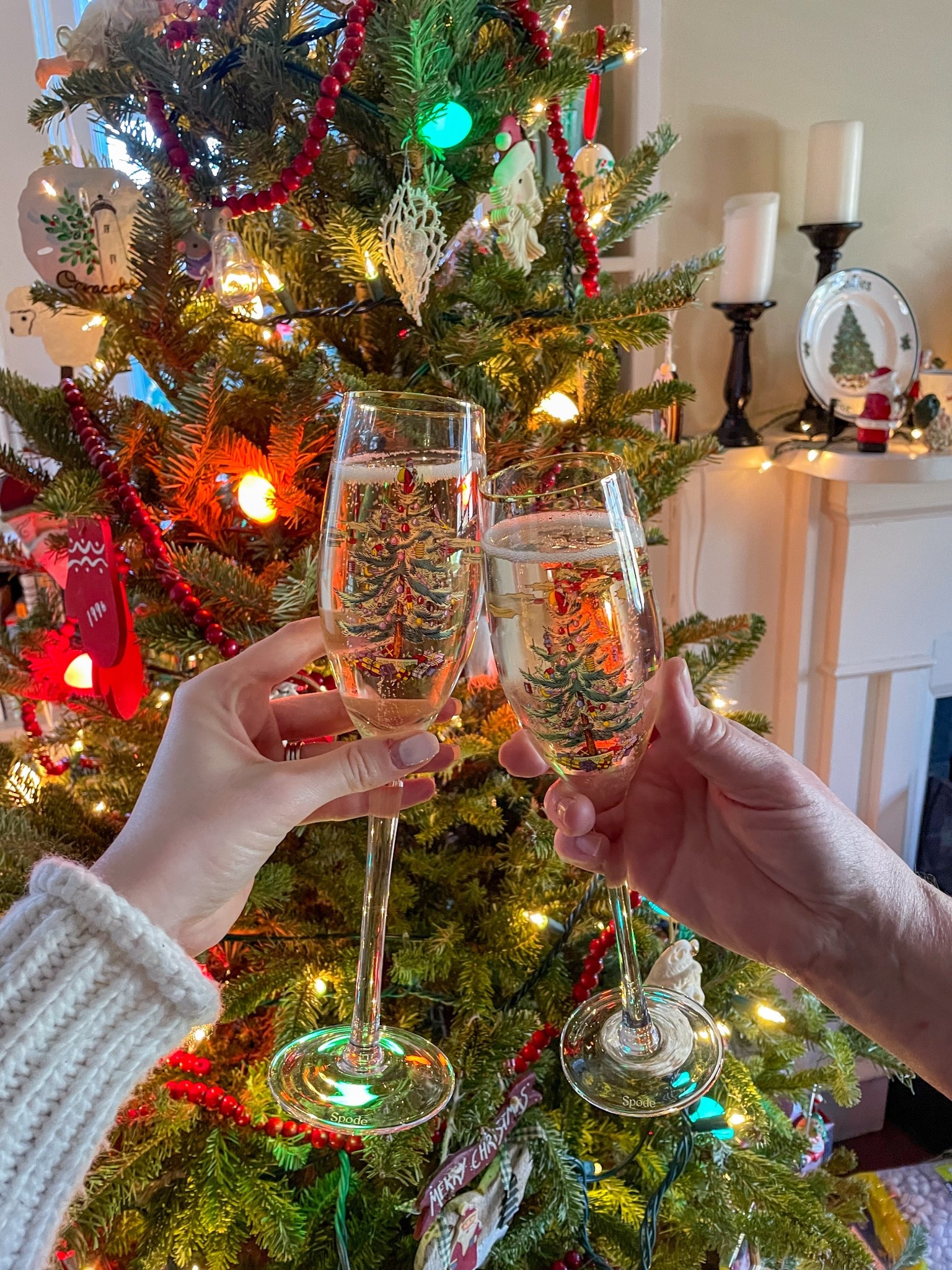 Spode Christmas champagne flutes, perfect for holiday hosting!

Holiday decor 
Christmas tree wine glasses 

#LTKSeasonal #LTKHoliday #LTKHome