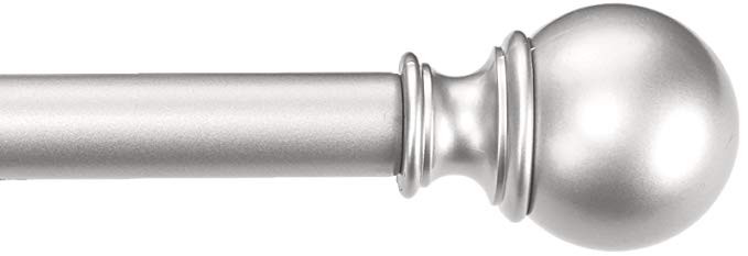 AmazonBasics 1" Curtain Rod with Round Finials, 36" to 72", Nickel | Amazon (US)