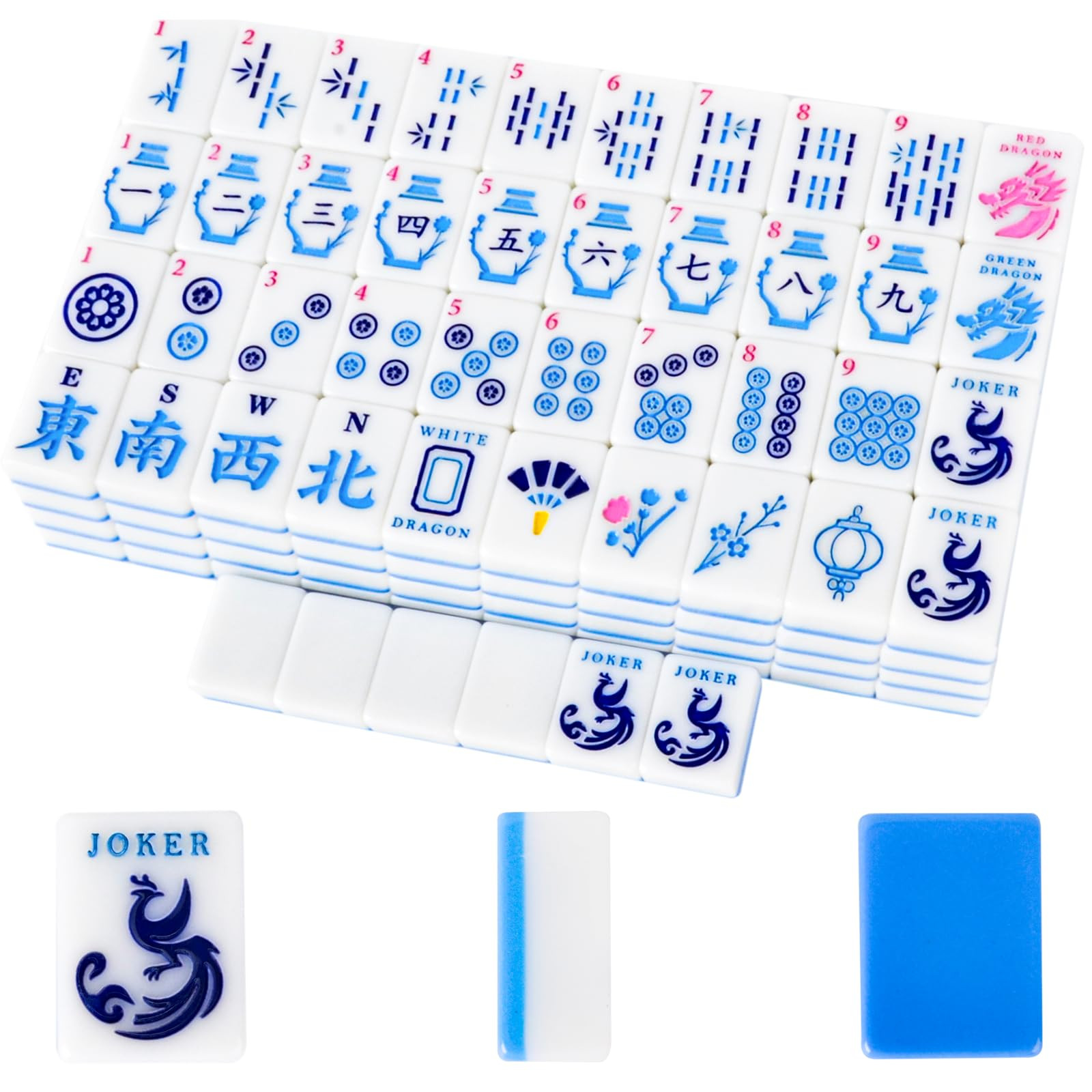 kemomu American Mahjong Tile Set, 166 Quality Engraved Tiles Blue Backboard, 1.2 inch American Ma... | Amazon (US)