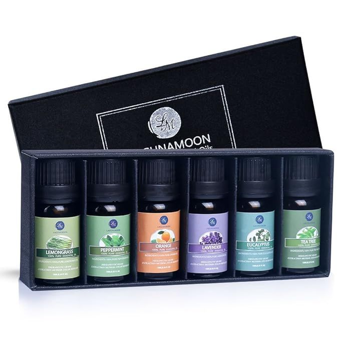 Lagunamoon Essential Oils Top 6 Gift Set Pure Essential Oils for Diffuser, Humidifier, Massage, A... | Amazon (US)