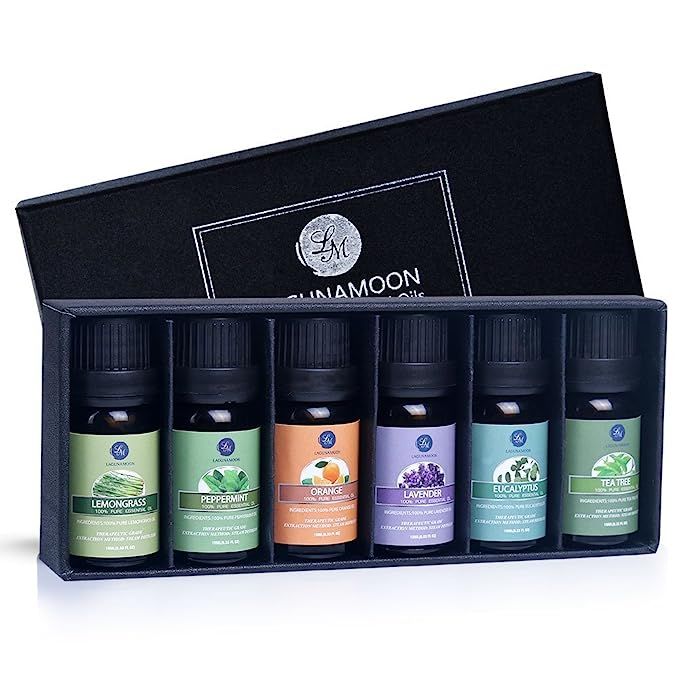 Lagunamoon Essential Oils Top 6 Gift Set  Pure Essential Oils for Diffuser, Humidifier, Massage, ... | Amazon (US)