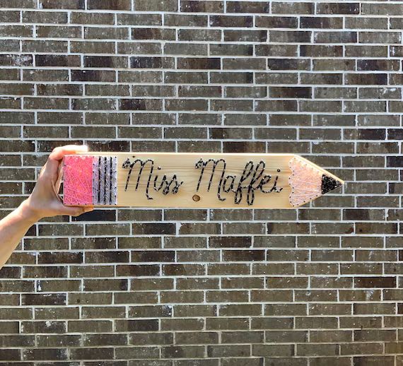 Teacher Name String Art Personalized Sign Pencil Sign - Etsy | Etsy (US)