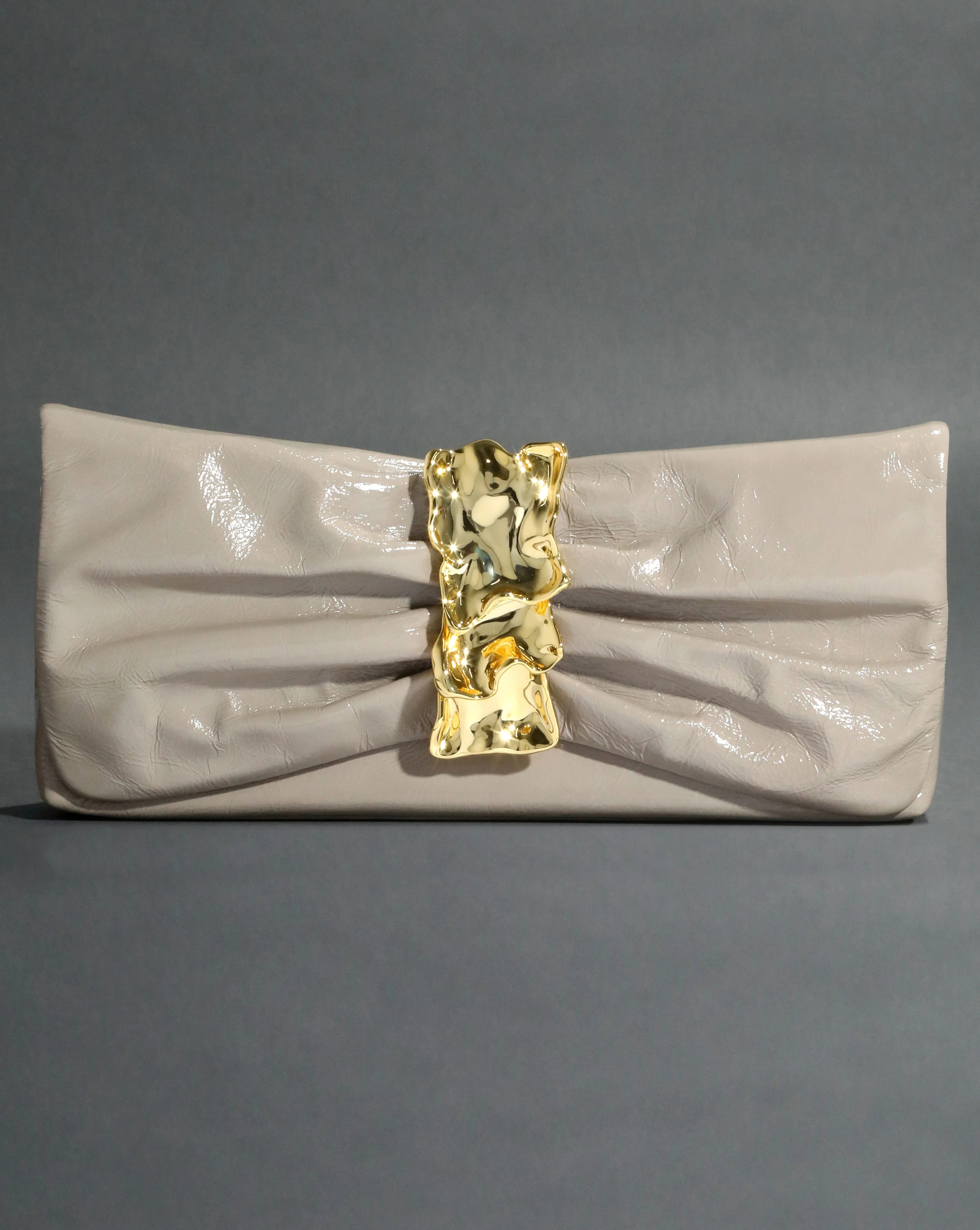 Warm Grey and Gold Ribbon Convertible Shoulder Bag | Alexis Bittar | Alexis Bittar