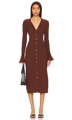 PAIGE Sundara Dress in Chocolate Brown from Revolve.com | Revolve Clothing (Global)