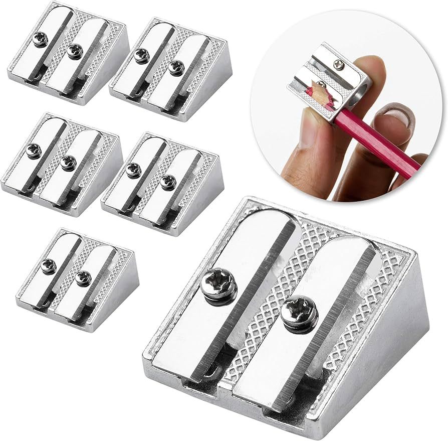 Mr. Pen Handheld Metal Pencil Sharpener with 2 Holes, Pack of 6 | Amazon (US)