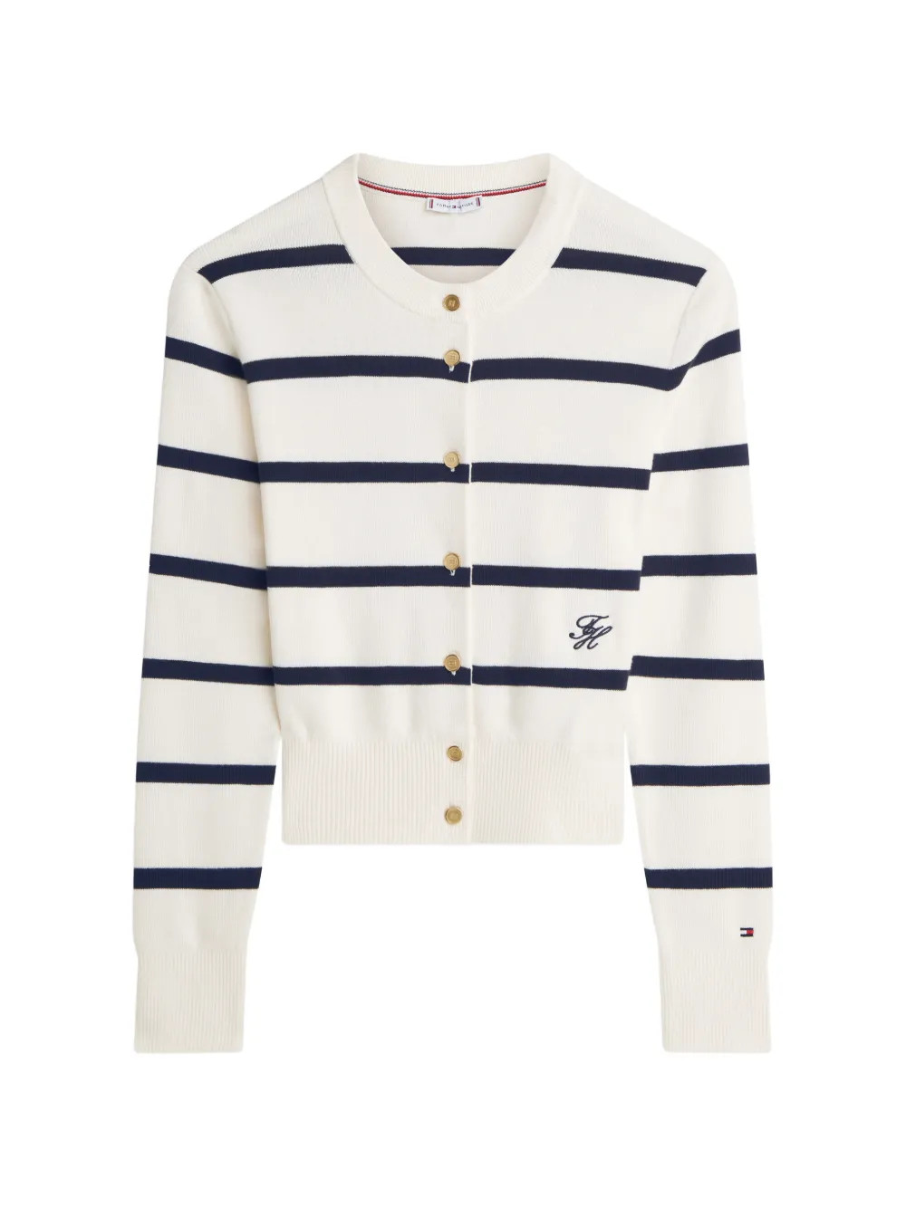 Premium horizontal-stripe knitted cotton cardigan | Farfetch Global