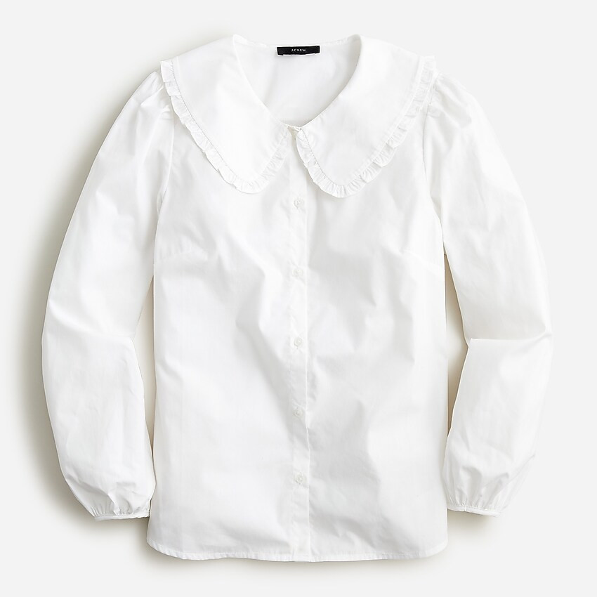 Ruffle-collar button-up shirt | J. Crew US