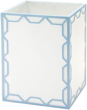 Izod – Wastebasket, Hand-Painted Sand Resin with Blue Trellis Design, Geometric Home Decor – ... | Amazon (US)