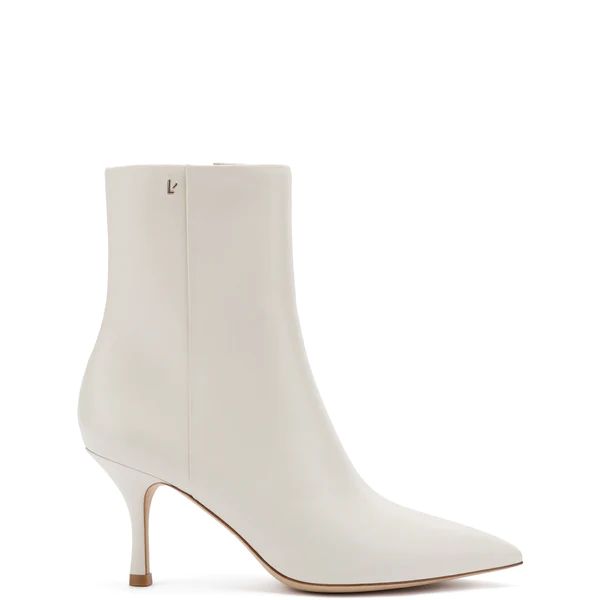 Mini Kate Boot In Ivory Leather | Larroude