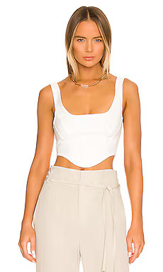 superdown Mika Corset Top in White Denim from Revolve.com | Revolve Clothing (Global)