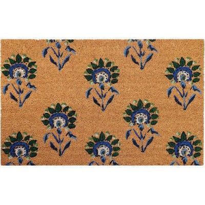 Door Mat Floral Blockprint - Threshold&#8482; | Target