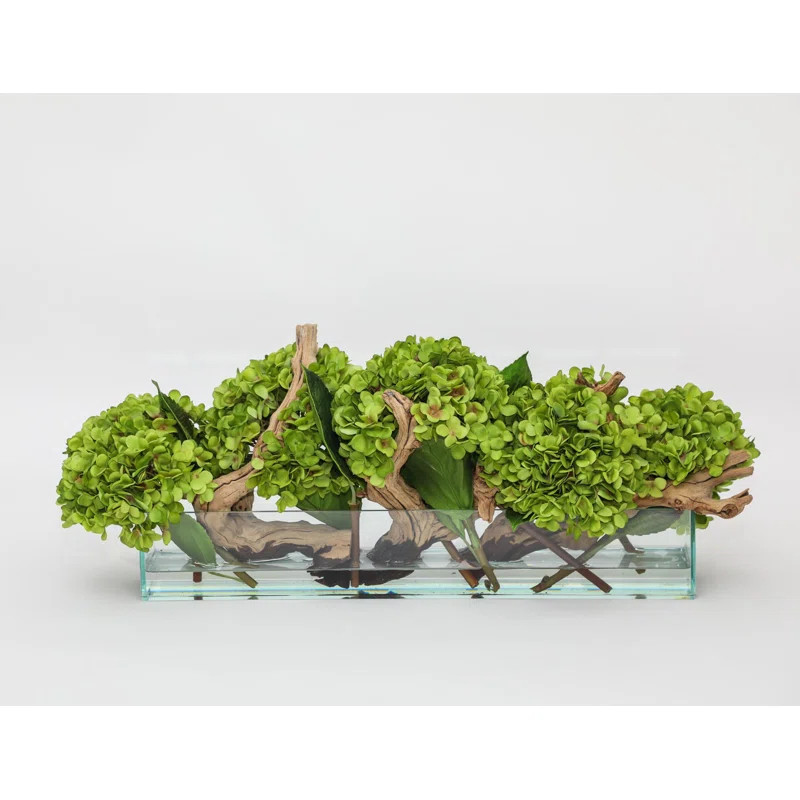 Hydrangea Arrangement in Planter | Wayfair North America