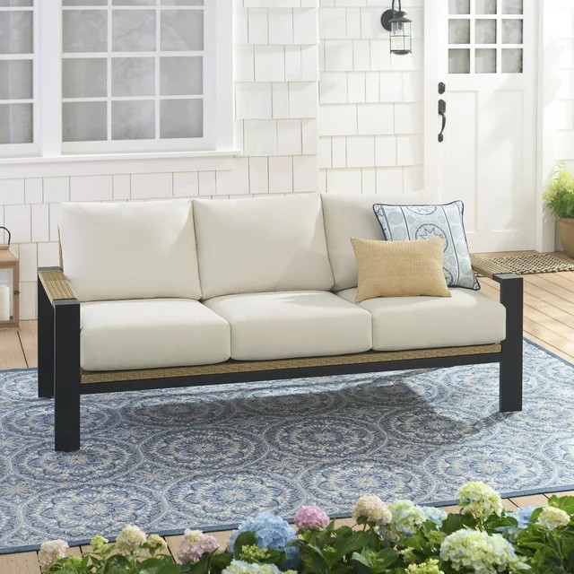 Better Homes & Gardens Ventura Outdoor Wicker Sofa, Beige | Walmart (US)