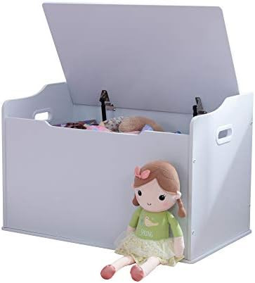 KidKraft Austin Wooden Toy Box/Bench with Safety Hinged Lid, White, Gift for Ages 3+ | Amazon (US)