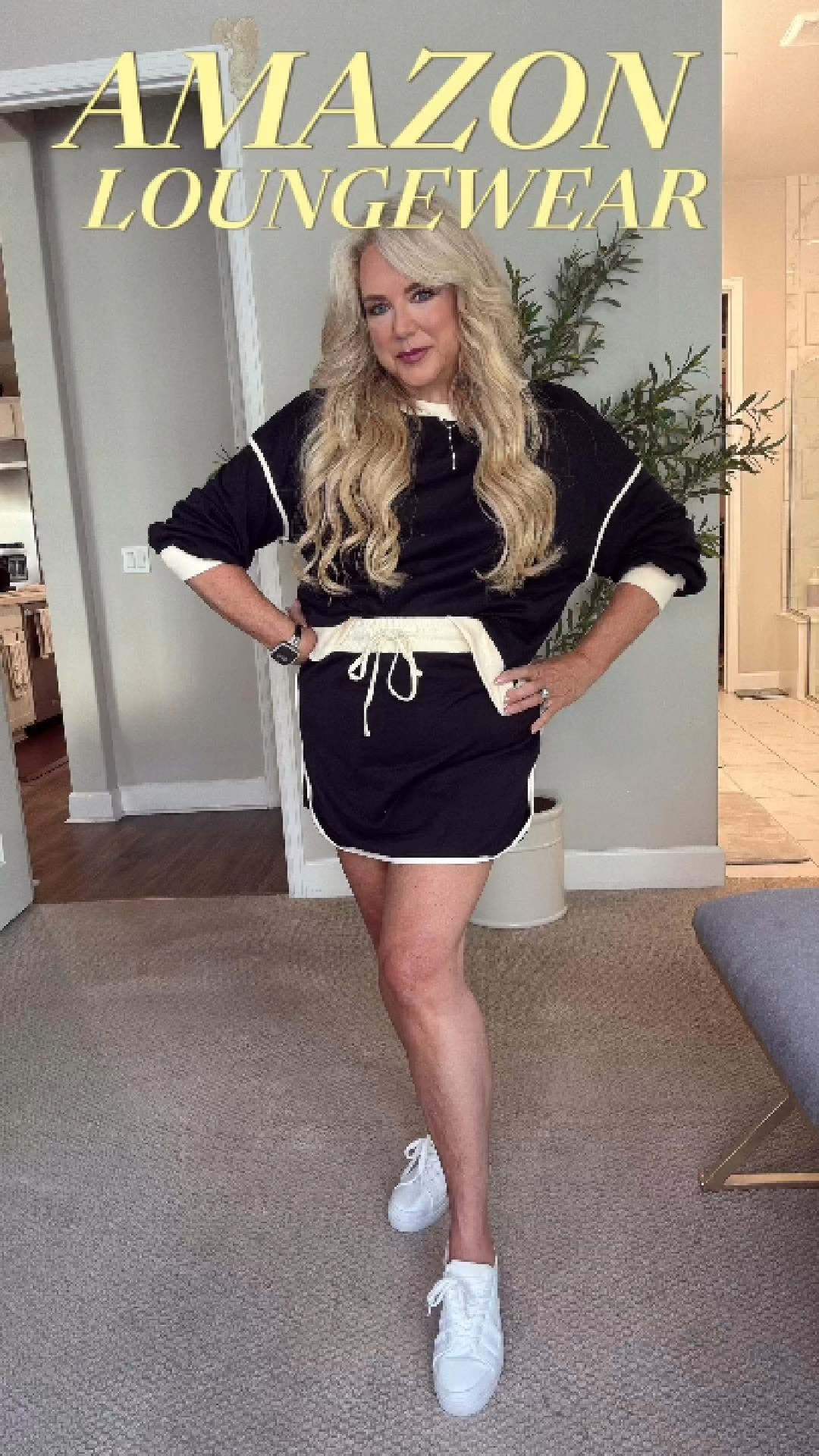 💛 Loving this 2-piece colorblock lounge set! (M) So much so that I also got it in green! Super comfy for lounging, yet cute enough for errands or a casual outing. ☀️ Soft, breathable fabric with a relaxed fit that never looks sloppy. 😎 #LoungeSetVi 

 #LTKActive #LTKOver40 #LTKFindsUnder50