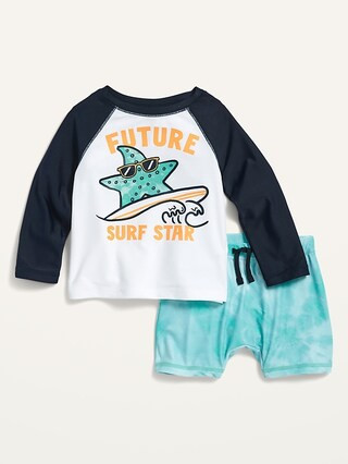 "Future Surf Star" Rashguard & Knit Trunks 2-Piece Swim Set for Baby | Old Navy (US)