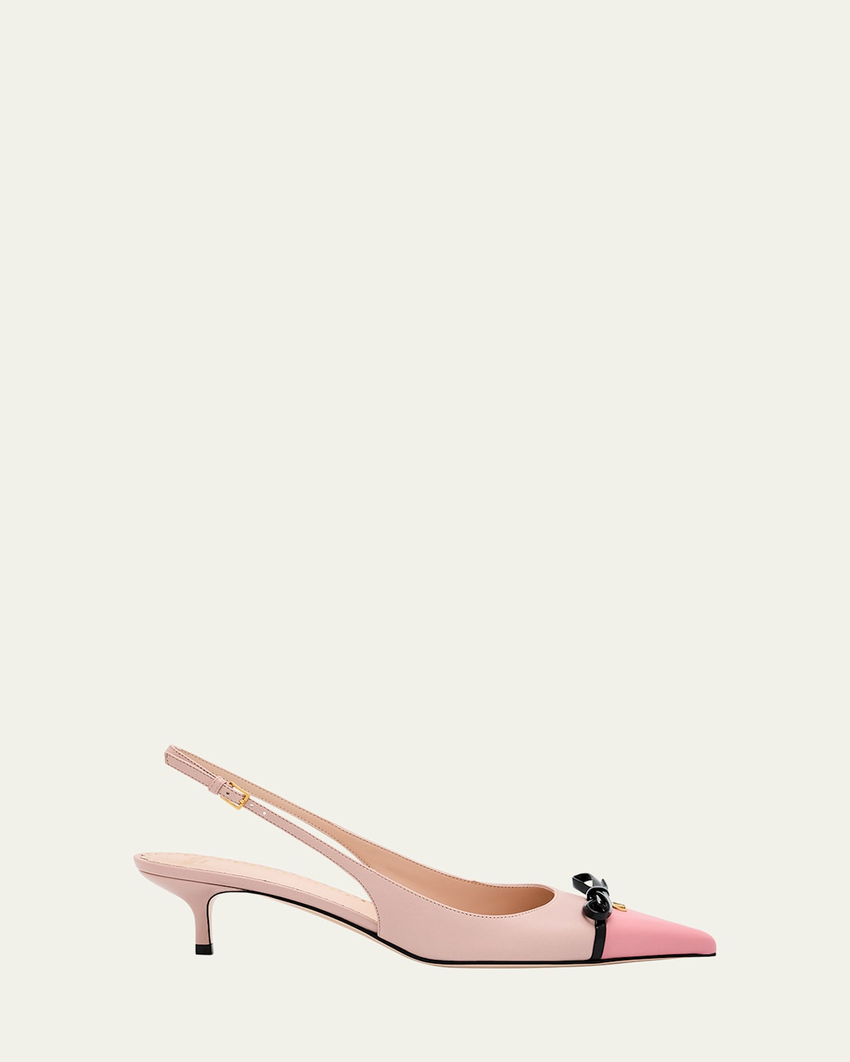 VLOGO Pointed Slingback Leather Kitten Pumps | Bergdorf Goodman