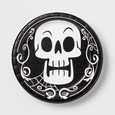 20ct Skull Disposable Halloween Dinner Plates - Hyde &#38; EEK! Boutique&#8482; | Target