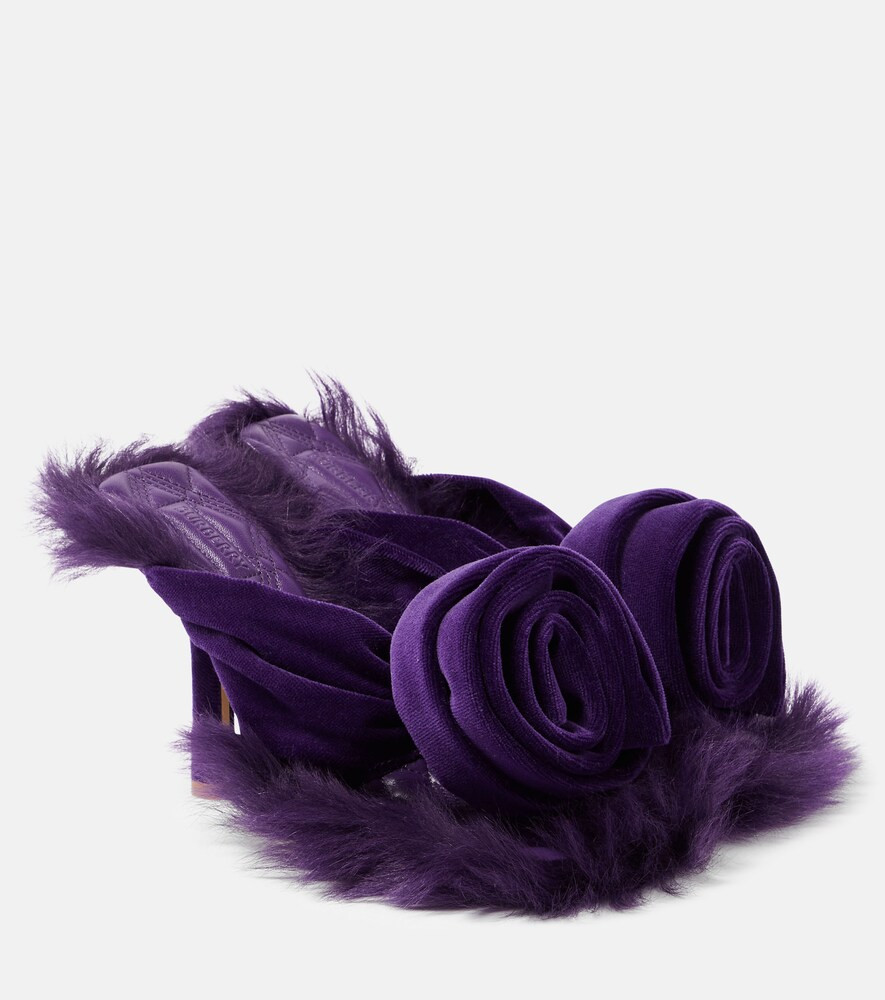 Burberry Step Rose velvet thong sandals | Mytheresa (UK)