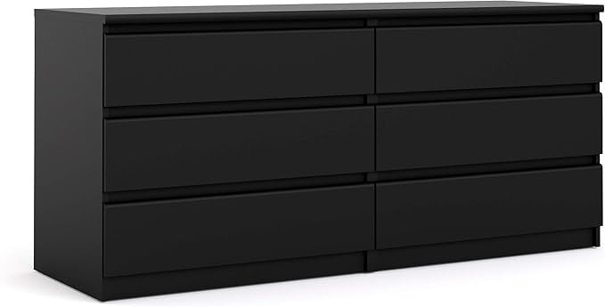 Tvilum Scottsdale 6 Drawer Double Dresser, Black Matte | Amazon (US)