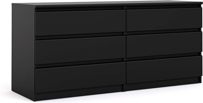 Tvilum Scottsdale 6 Drawer Double Dresser, Black Matte | Amazon (US)