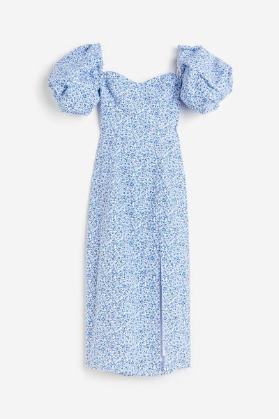 Off-the-shoulder puff-sleeved dress | H&M (UK, MY, IN, SG, PH, TW, HK)