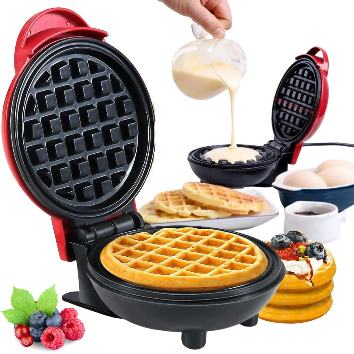 softdigit Mini Máquina De Waffles Fazer Waffle Café Da Manhã Casa Cozinha 110v 550W | Amazon (BR)