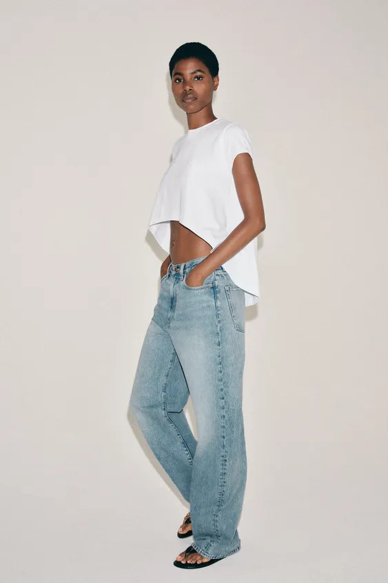 ASYMMETRIC COTTON T-SHIRT | Zara US