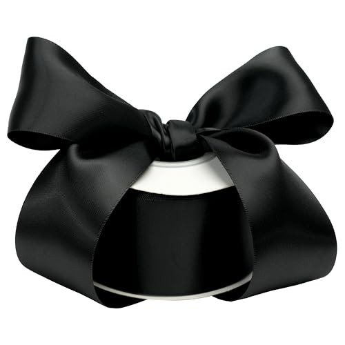 DINDOSAL Black Ribbon 2 Inch Double Face Satin Ribbon Thick Black Ribbon for Wedding Bridal Bouquet Crafts Party Decorations - 25Yards | Amazon (US)