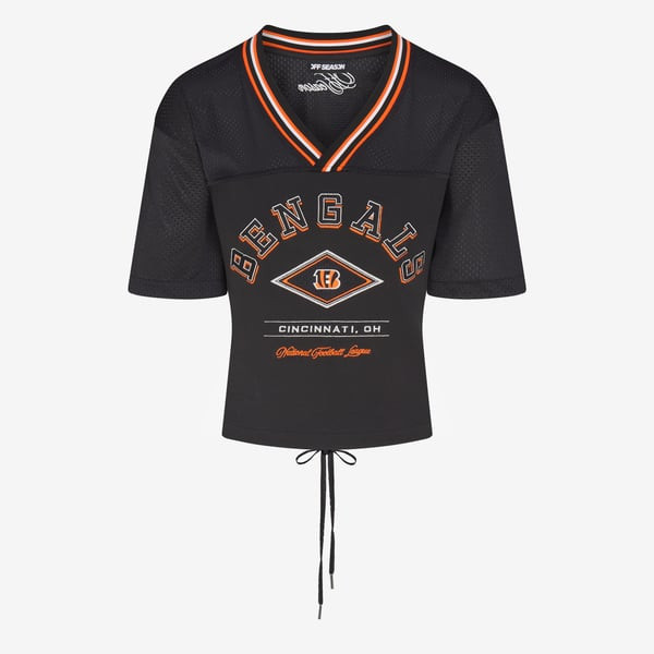 Women's Cincinnati Bengals Off Season Black Lace-Back V-Neck T-Shirt | NFL Shop