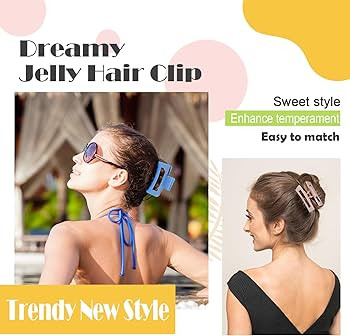 Hair Clip Claw,Candy Color,6pcs Rectangular Colorful Hair Clips for thin/thick/long/short/curly h... | Amazon (US)