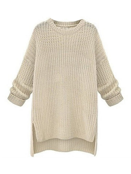 'Julie' Crewneck Knitted Long Sweater (4 Colors) | Goodnight Macaroon