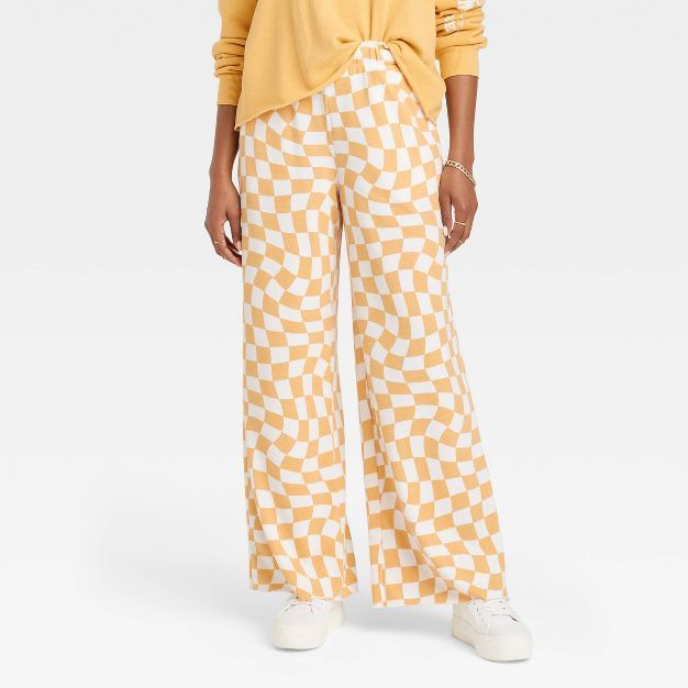 Women's Pacific Northwest Graphic Check Flare Pants | Target