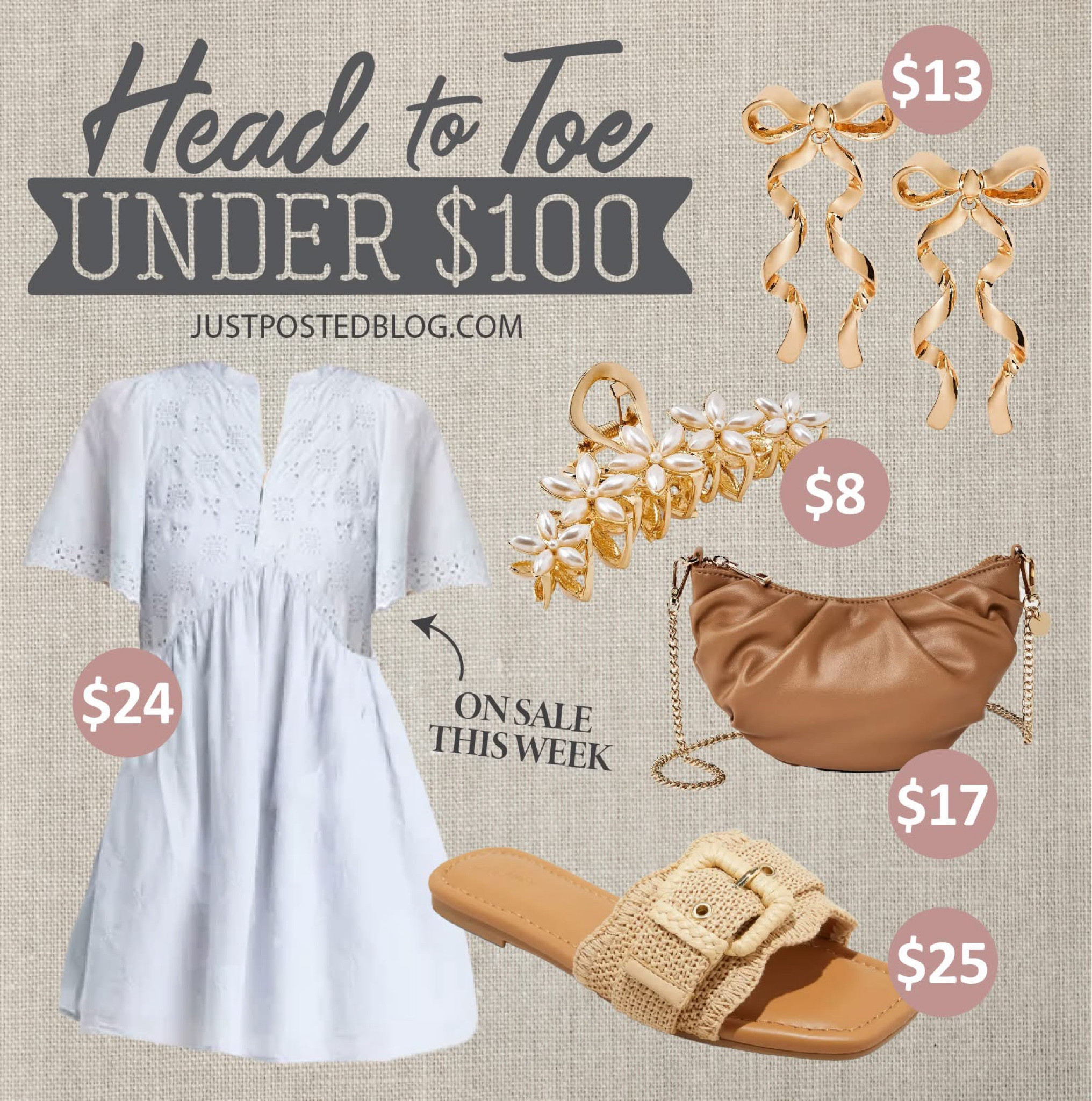 Loving this head to toe under $100 look! The dress is on sale for only $24 this week! And the accessories in this look are darling! 

#LTKSaleAlert #LTKFindsUnder100 #LTKShoeCrush