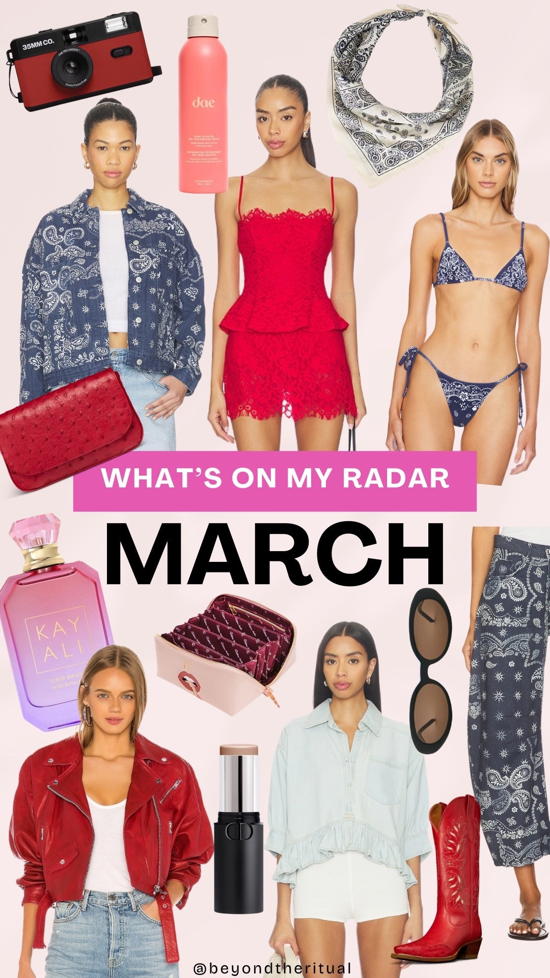 new products I’m eyeing right now 

March 2026 trends
Bandana print jacket bikini pants sunglasses perfume lace set leather jacket red cowboy boots makeup bag contour stick camera free people 

#LTKSpringSale #LTKootd #LTKSeasonal