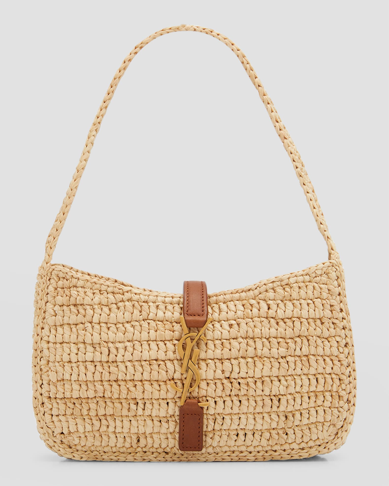 Le  5 A 7 Mini YSL Shoulder Bag in Raffia | Neiman Marcus