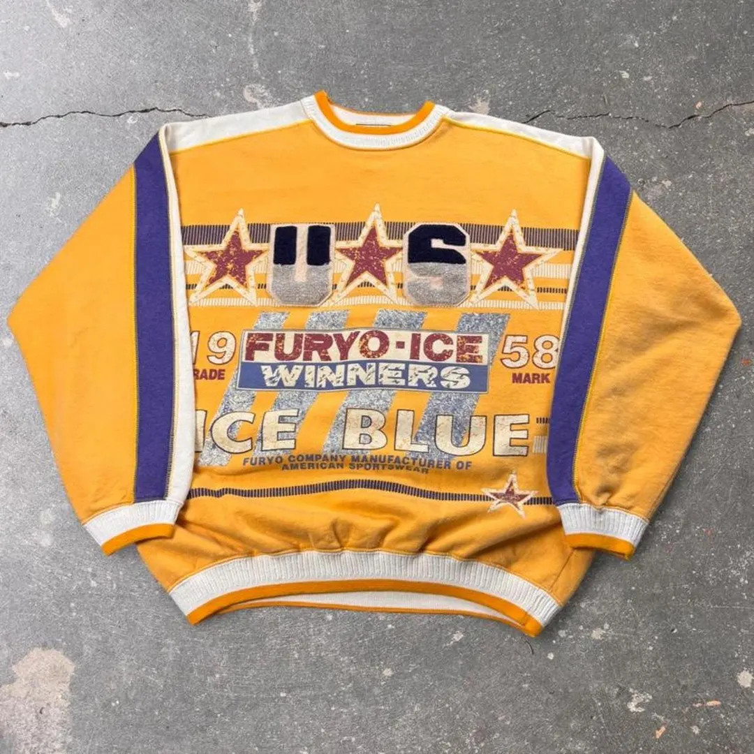 1990s Fury-O Ice Blue Winners Chenille Patch Crewneck Sweatshirt | XL | Etsy (Global)