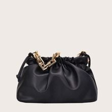 Minimalist Ruched Bag With Chain Handle | SHEIN