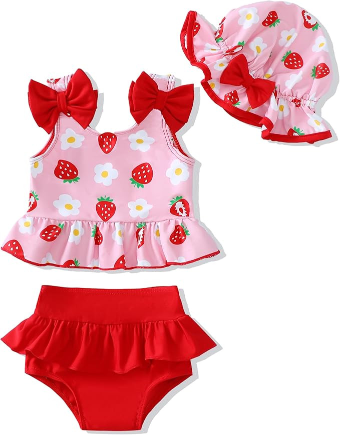Mioglrie Baby Infant Swimsuit Girl Toddler Bathing Suit Girl Summer Beach Bikini Tankini Swimwear... | Amazon (US)