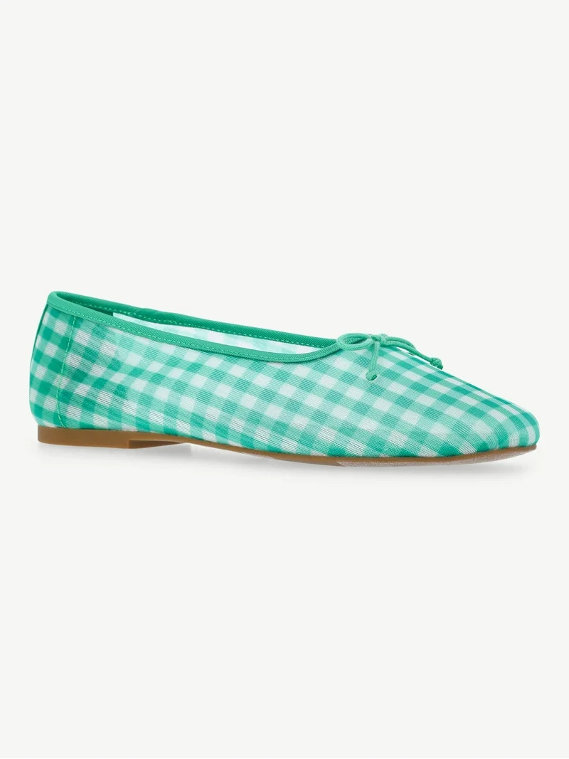 No Boundaries Women's Mesh Ballet Bow Flats | Walmart (US)