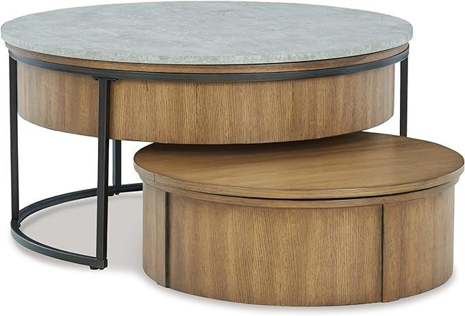 Signature Design by Ashley Fridley Contemporary Lift Top Flip Top Nesting Cocktail Tables with Hi... | Amazon (US)
