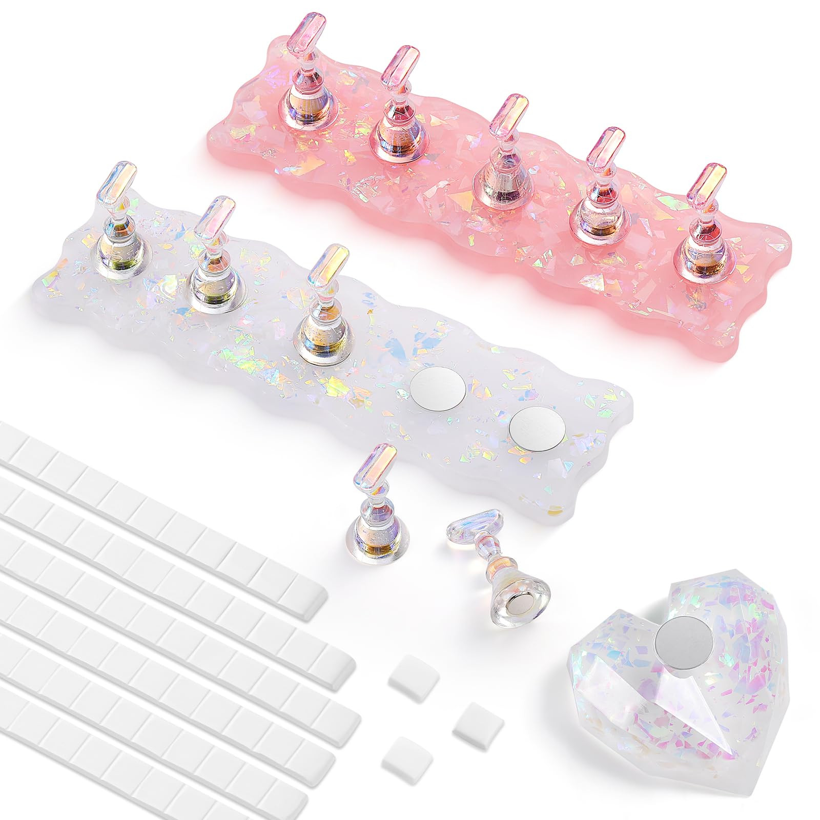Etercycle Nail Stand, 2 Set Nail Holder For Painting Nails, Magnetic Press On Nail Kit Nail Tech ... | Amazon (US)