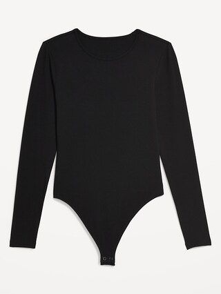 Long-Sleeve Jersey Thong Bodysuit for Women | Old Navy (US)