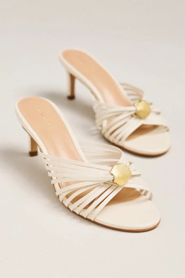 By Anthropologie Strappy Metallic Kitten Heel Sandals | Anthropologie (US)