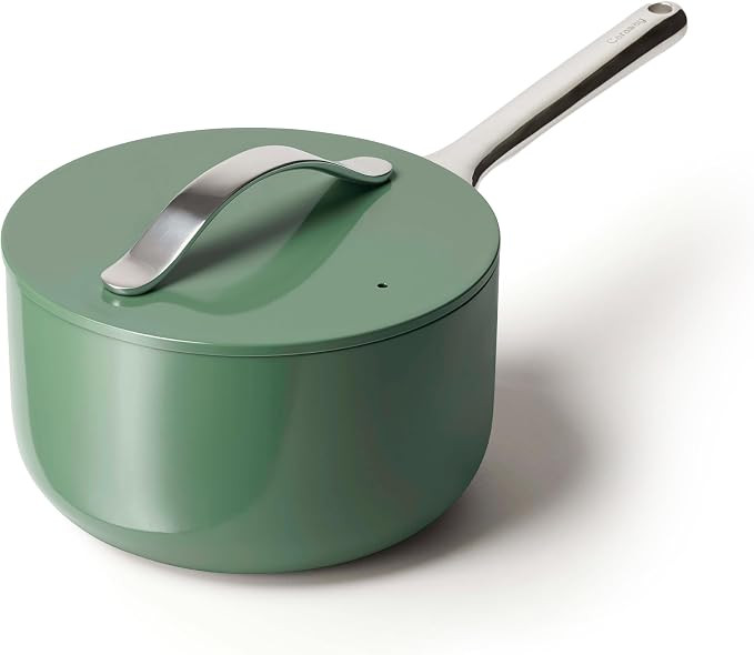 Caraway Nonstick Ceramic Sauce Pan with Lid (3 qt) - Non Toxic, PTFE & PFOA Free - Oven Safe & Co... | Amazon (US)