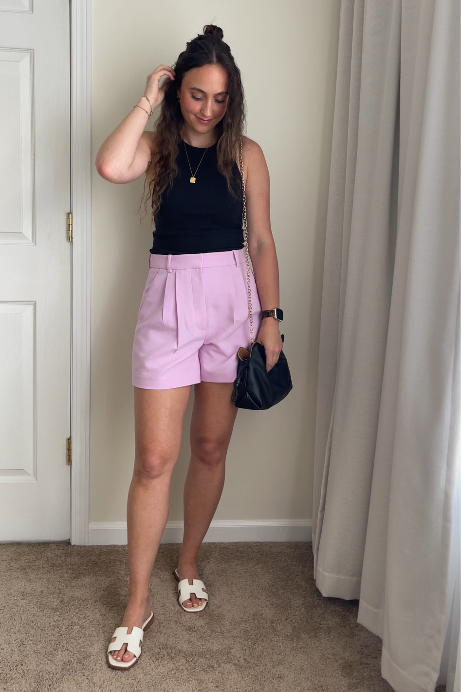 Abercrombie summer outfit 
Abercrombie tank top 
Pink shorts 
Abercrombie shorts 
Hermes sandals 
White sandals 


#LTKShoeCrush #LTKSeasonal #LTKSummerSales