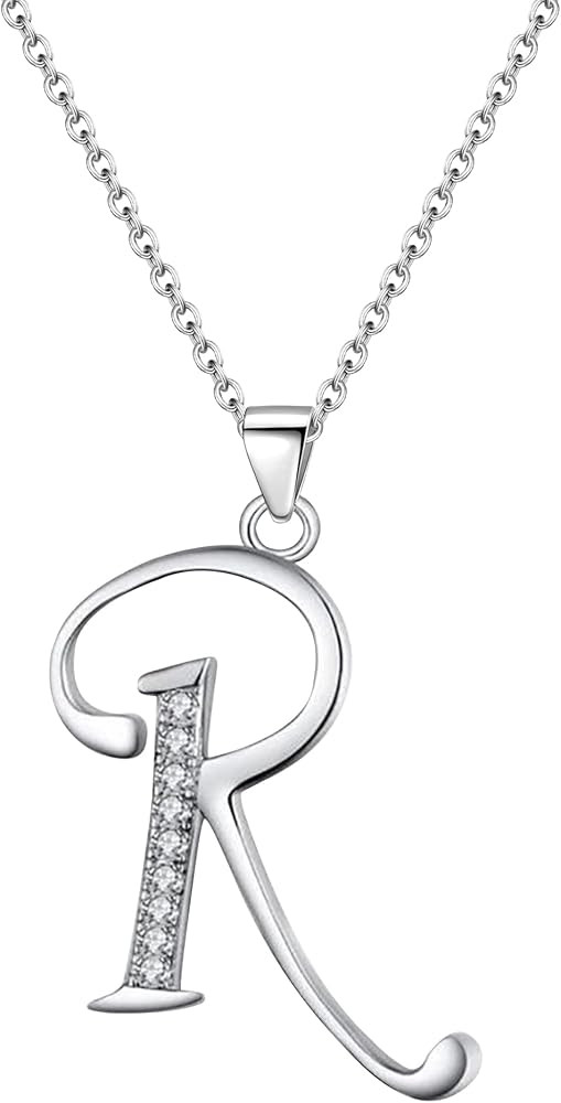 GDDX 26 Alphabet Letter Pendant Necklace 925 Sterling Silver Cubic Zirconia Initial Necklaces Wit... | Amazon (US)